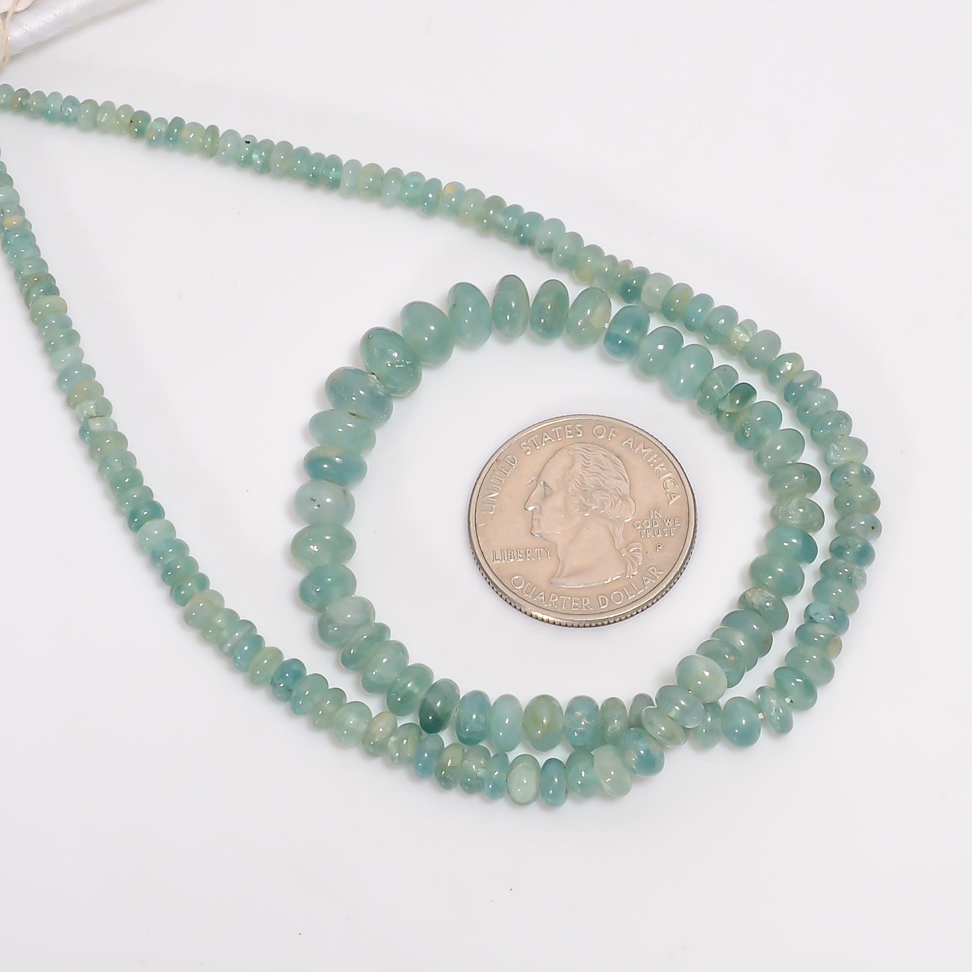 grandidierite natural gemstone rondelle shape smooth 7 lines strand 16 beads 3x3 8x8 mm 700 ct yn 535